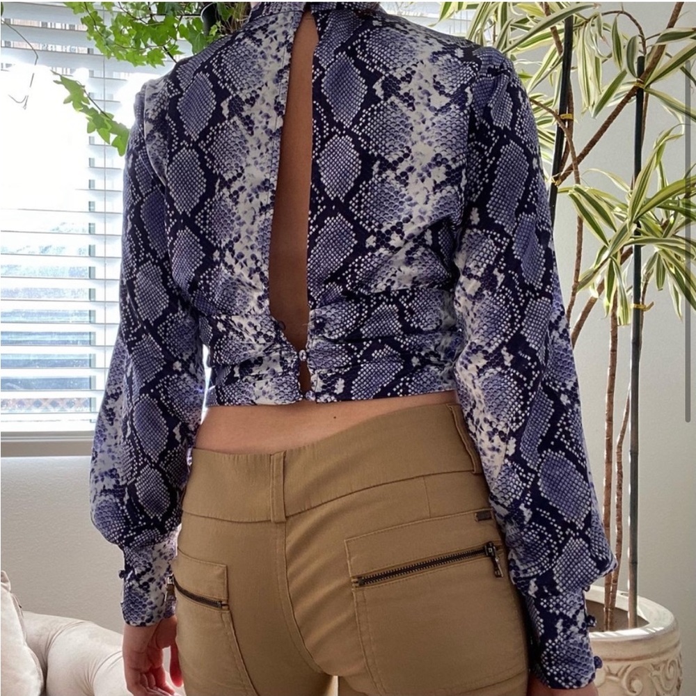 Topshop Backless Python Print Backless Keyhole Sa… - image 3